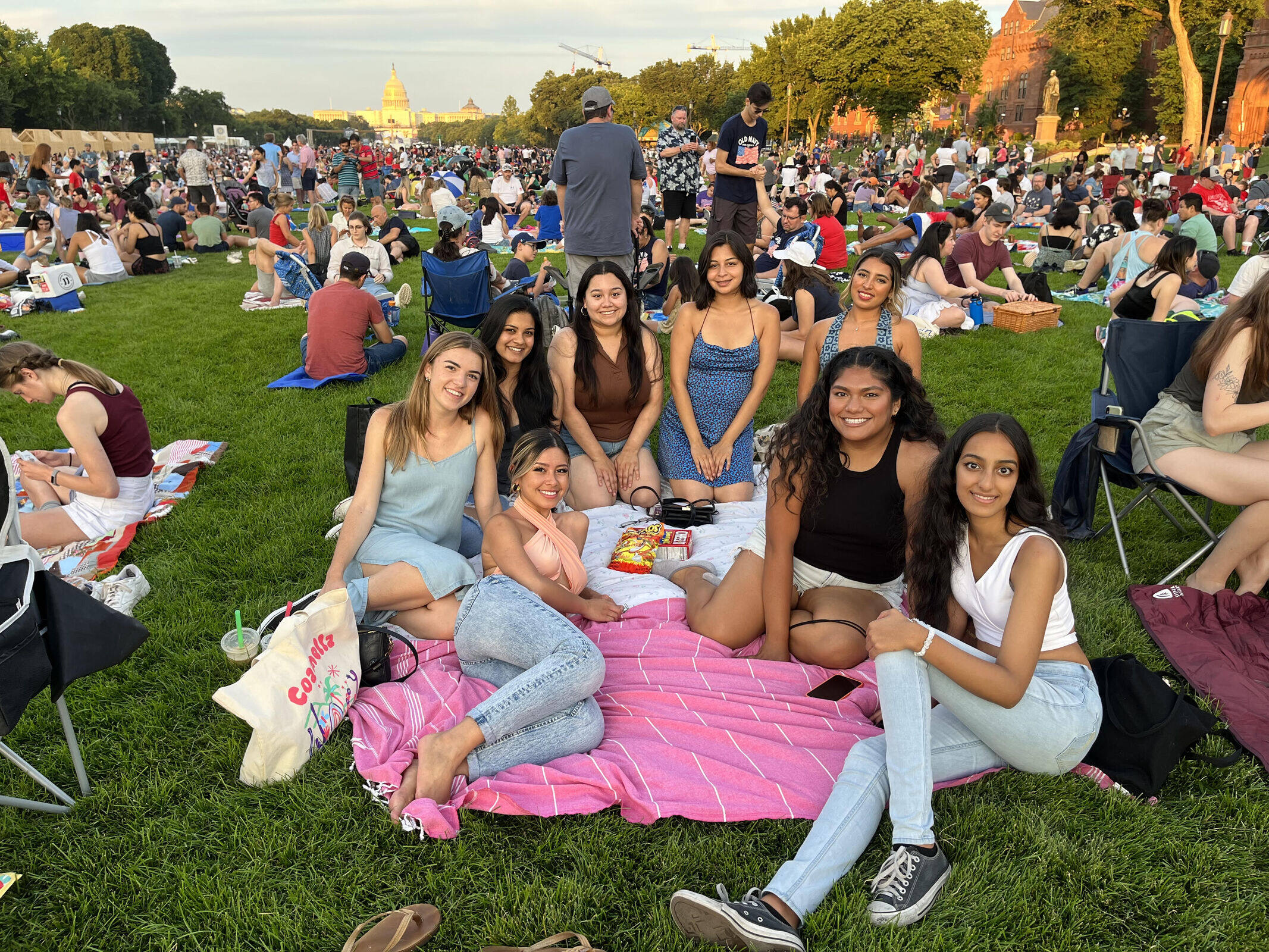 students at the national mall